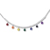 Thumbnail Image 1 of Multi-Color Stone Necklace Sterling Silver
