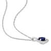 Thumbnail Image 2 of Lab-Created Sapphire Necklace 1/10 cttw Diamonds 10K White Gold