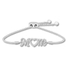 Thumbnail Image 1 of Mom Lab-Created White Sapphire Bolo Bracelet Sterling Silver