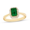 Thumbnail Image 0 of Lab-Created Emerald Ring Lab-Created Sapphires 10K Yellow Gold