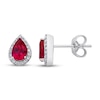 Thumbnail Image 0 of Lab-Created Ruby Earrings Lab-Created Sapphires 10K White Gold