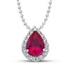 Thumbnail Image 0 of Lab-Created Ruby Necklace 10K White Gold 15"-18" Adj.
