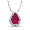 Thumbnail Image 0 of Lab-Created Ruby Necklace 10K White Gold 15"-18" Adj.