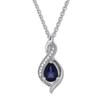 Thumbnail Image 1 of Lab-Created Sapphire Necklace Sterling Silver