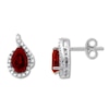 Thumbnail Image 0 of Lab-Created Ruby Earrings Lab-Created Sapphires Sterling Silver