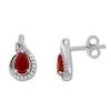 Thumbnail Image 0 of Lab-Created Ruby Earrings Lab-Created Sapphires Sterling Silver