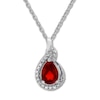 Thumbnail Image 0 of Lab-Created Ruby Necklace Lab-Created Sapphires Sterling Silver
