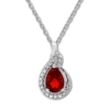 Thumbnail Image 1 of Lab-Created Ruby Necklace Lab-Created Sapphires Sterling Silver