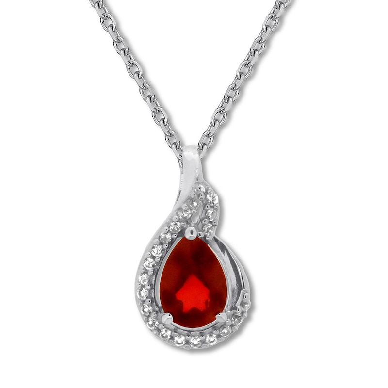 Main Image 1 of Lab-Created Ruby Necklace Lab-Created Sapphires Sterling Silver