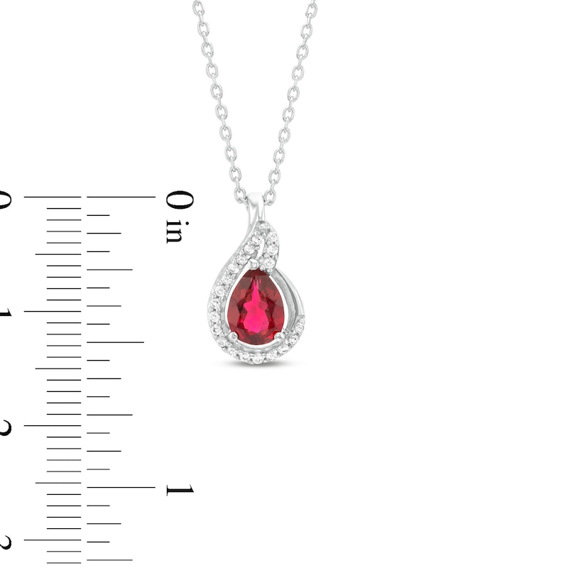 Main Image 3 of Lab-Created Ruby Necklace Lab-Created Sapphires Sterling Silver
