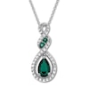 Thumbnail Image 1 of Lab-Created Emerald Necklace Sterling Silver