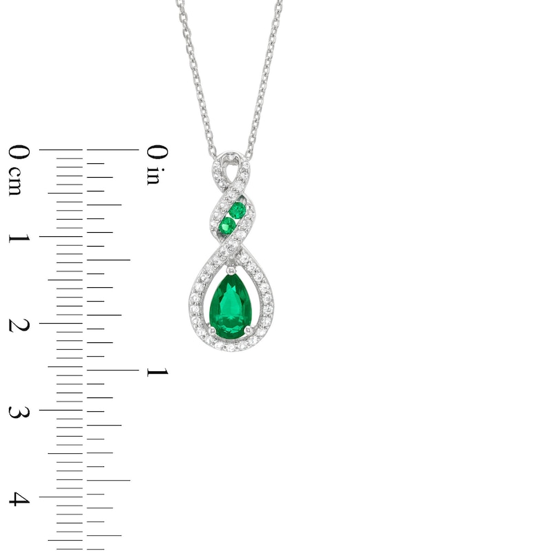Main Image 3 of Lab-Created Emerald Necklace Sterling Silver