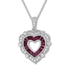 Thumbnail Image 1 of Heart Necklace Lab-Created Rubies Sterling Silver