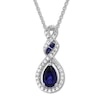 Thumbnail Image 1 of Lab-Created Sapphire Necklace Sterling Silver