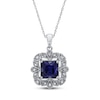 Thumbnail Image 1 of Lab-Created Sapphire Necklace Sterling Silver 18"