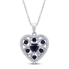 Thumbnail Image 0 of Blue and White Lab-Created Sapphire Heart Necklace Sterling Silver 18"