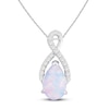 Thumbnail Image 1 of Lab-Created Opal & Lab-Created White Sapphire Necklace Sterling Silver 18&quot;