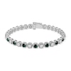 Thumbnail Image 1 of Lab-Created Emerald & Lab-Created White Sapphire Bracelet Sterling Silver 7.25&quot;