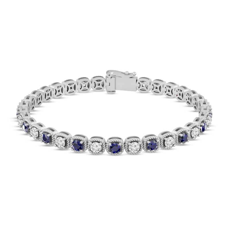 Blue & White Lab-Created Sapphire Bracelet 7.25"