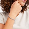 Thumbnail Image 1 of Blue & White Lab-Created Sapphire Bracelet 7.25"