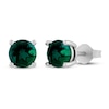 Thumbnail Image 1 of Lab-Created Emerald Stud Earrings Sterling Silver