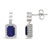 Thumbnail Image 0 of Lab-Created Blue Sapphire & Lab-Created White Sapphire Earrings Sterling Silver