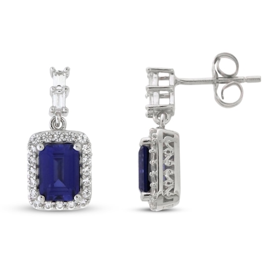 14K GOLD PLATE  #957 925 SILVER Details about  / NATURAL BLACK BLUE SAPPHIRE EARRINGS