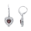 Thumbnail Image 0 of Lab Created Ruby & Lab-Created White Sapphire Heart Earrings Sterling Silver