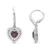 Thumbnail Image 1 of Lab Created Ruby & Lab-Created White Sapphire Heart Earrings Sterling Silver