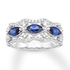 Thumbnail Image 1 of Blue & White Lab-Created Sapphire Ring Sterling Silver