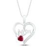 Thumbnail Image 0 of Lab-Created Ruby Heart Necklace Diamond Accent Sterling Silver