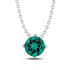 Thumbnail Image 1 of Lab-Created Emerald Solitaire Necklace Round-cut Sterling Silver 18&quot;