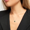 Thumbnail Image 2 of Lab-Created Emerald Solitaire Necklace Round-cut Sterling Silver 18&quot;