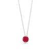 Thumbnail Image 0 of Lab-Created Ruby Solitaire Necklace Round-cut Sterling Silver 18"