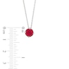 Thumbnail Image 2 of Lab-Created Ruby Solitaire Necklace Round-cut Sterling Silver 18"