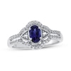 Thumbnail Image 1 of Lab-Created Ceylon Sapphire & Lab-Created White Sapphire Ring Sterling Silver