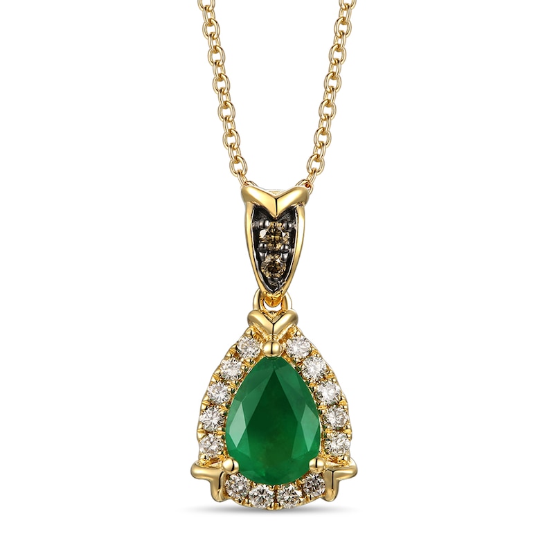 Le Vian Emerald Necklace 1/8 ct tw Diamonds 14K Honey Gold