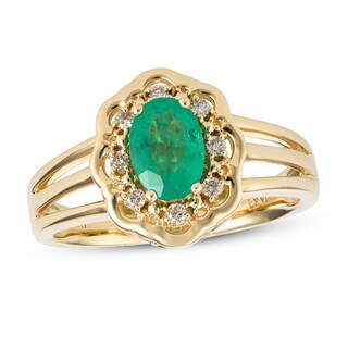 Le Vian Emerald Ring 1/15 ct tw Diamonds 14K Honey Gold | Kay