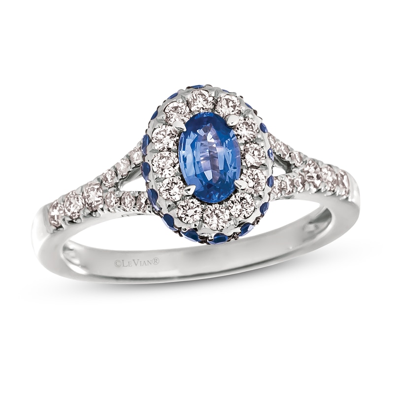 Le Vian Sapphire Ring 3/8 ct tw Diamonds 14K Vanilla Gold