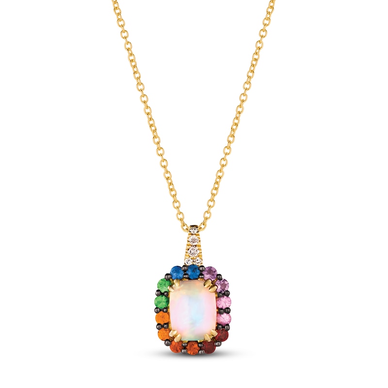 Main Image 1 of Le Vian Multi-Gemstone Necklace 1/20 ct tw Diamonds 14K Honey Gold 18&quot;