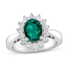 Thumbnail Image 0 of Lab-Created Emerald & White Lab-Created Sapphire Ring Sterling Silver
