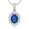 Thumbnail Image 0 of Blue & White Lab-Created Sapphire Necklace Sterling Silver 18"