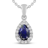 Thumbnail Image 1 of Blue & White Lab-Created Sapphire Necklace Sterling Silver 18&quot;