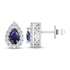Thumbnail Image 1 of Blue & White Lab-Created Sapphire Earrings Sterling Silver