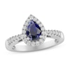 Thumbnail Image 0 of Blue & White Lab-Created Sapphire Ring Sterling Silver