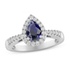 Thumbnail Image 1 of Blue & White Lab-Created Sapphire Ring Sterling Silver