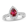 Thumbnail Image 0 of Lab-Created Ruby & White Lab-Created Sapphire Ring Sterling Silver
