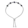 Thumbnail Image 1 of Blue Sapphire Bolo Bracelet 3/8 ct tw Diamonds 10K White Gold 6.5&quot;