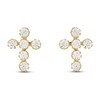 Thumbnail Image 3 of Children's White Lab-Created Sapphire Cross Earrings 14K Yellow Gold