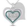 Thumbnail Image 1 of Lab-Created Emerald MOM Heart Necklace Sterling Silver 18"